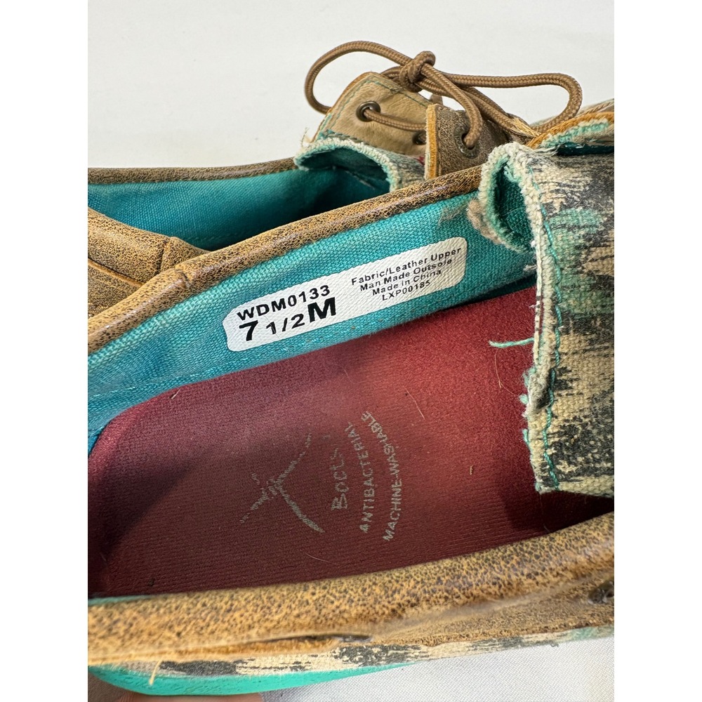 Twisted X Southwestern Lace Up Moc Toe Moccasins Boat Shoes Size 7.5 Comfort - Picture 6 of 7